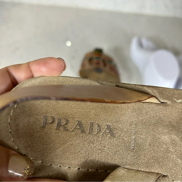 Prada Authentic Huaraches Multicolor Slingback Sandal - Picture 9 of 10